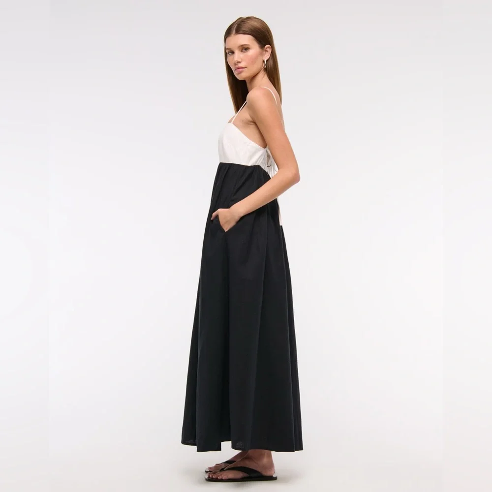 NWT A&F Tie-Back Babydoll Maxi Dress
